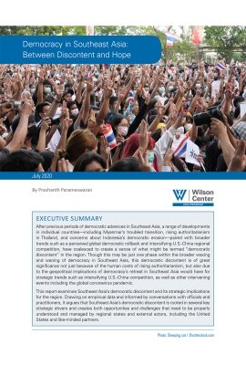 Cover of report with image of protestors in Thailand during a pro-democracy demonstration.